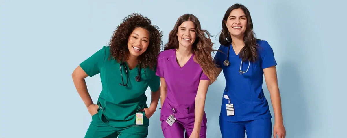 Healthcare professionals in Cherokee scrubs